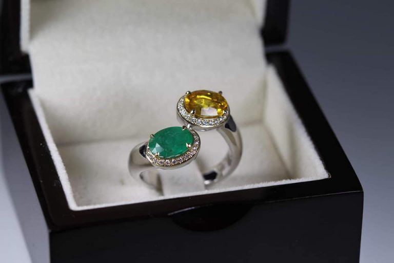 custom made gemstone gold ring