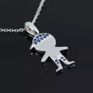 sapphire boy pendant