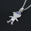 white gold baby pendant