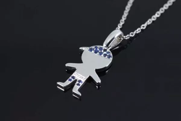 white gold baby pendant