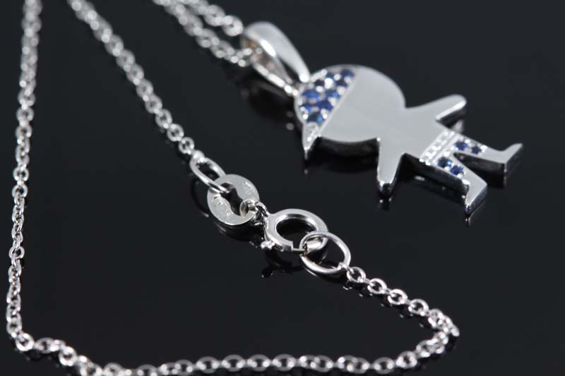 Personalized 25x16MM Baby Boy Diamond Necklace 14K White Gold 660335754070  | eBay