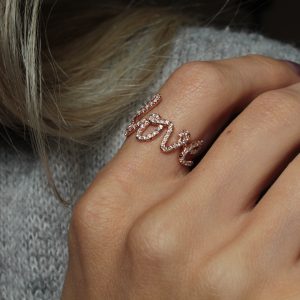 Diamond Cursive Love Ring
