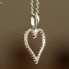 Ruby Open Heart Pendant 14K White Gold - Image 2