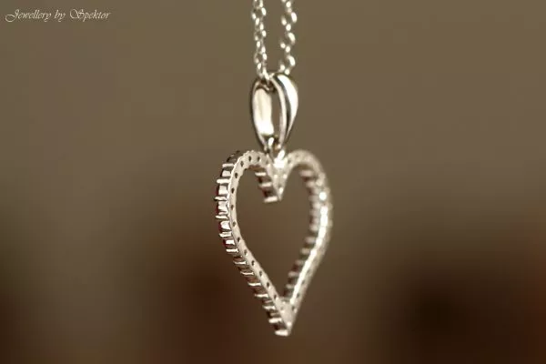 Ruby Open Heart Pendant 14K White Gold - Image 2