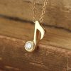 Diamond Music Note Pendant