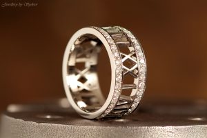 custom made gold Roman numerals ring