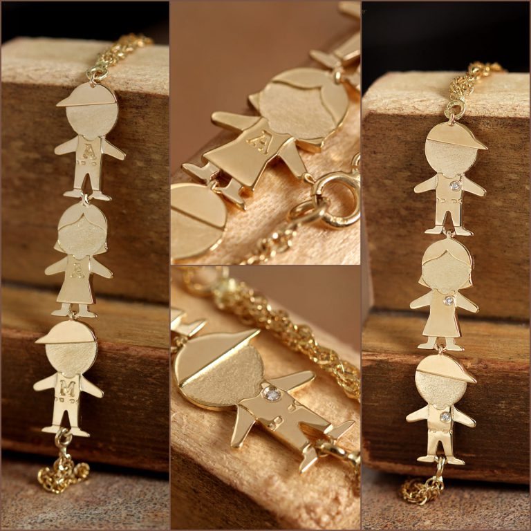 custom made gold kids bracelet