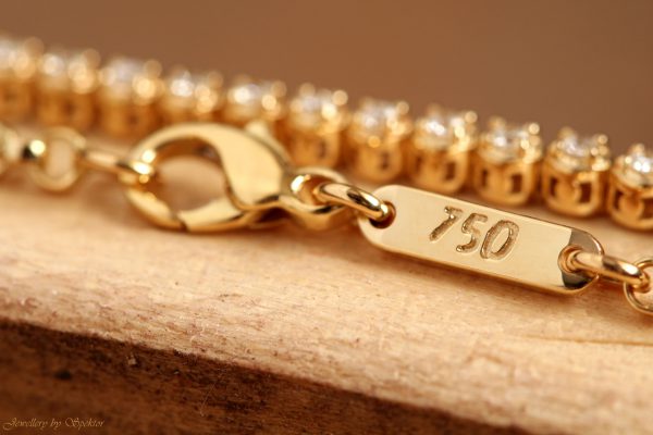 rolo chain diamon bracelet 18K yellow gold