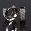 Diamond Huggie Hoop Earrings 14K White Gold - Image 8