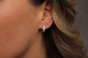 diamond Huggie Hoop Earrings