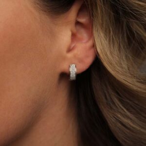 diamond Huggie Hoop Earrings