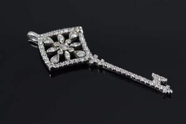 diamond key pendant