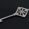 14K White Gold Diamond Key Necklace - Image 6