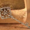 14K White Gold Diamond Key Necklace - Image 4