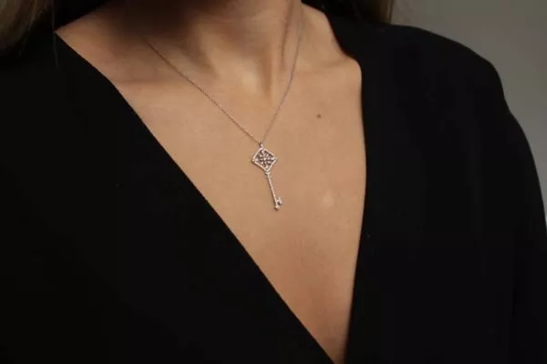 diamond key necklace