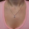Yellow And White Diamond Triangle Gold Pendant - Image 3