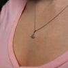 Yellow And White Diamond Triangle Gold Pendant - Image 2