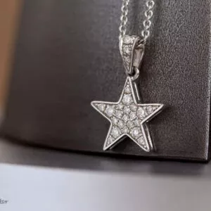 pave diamond star pendant