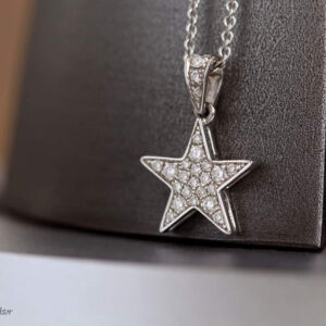 pave diamond star pendant