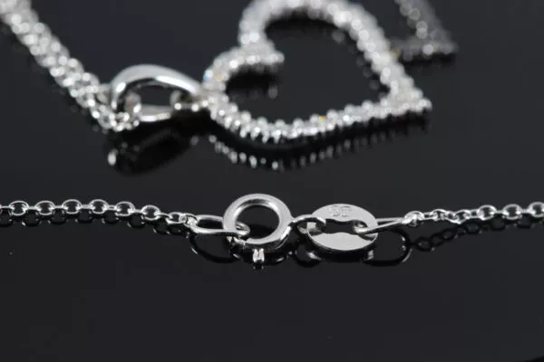 Double Heart 14K Gold Diamond Necklace - Image 7