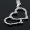 Double Heart 14K Gold Diamond Necklace - Image 6