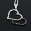 Double Heart 14K Gold Diamond Necklace - Image 5
