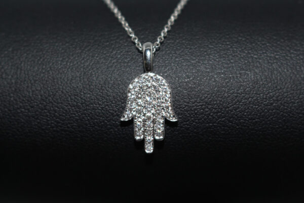 Diamond Hamsa Pendant 14K White Gold | Jewellery By Spektor