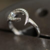 Wave Shape Diamond Ring 18K White Gold - Image 6