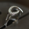Wave Shape Diamond Ring 18K White Gold - Image 5