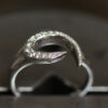 Wave Shape Diamond Ring 18K White Gold - Image 4