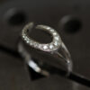 Wave Shape Diamond Ring 18K White Gold - Image 2