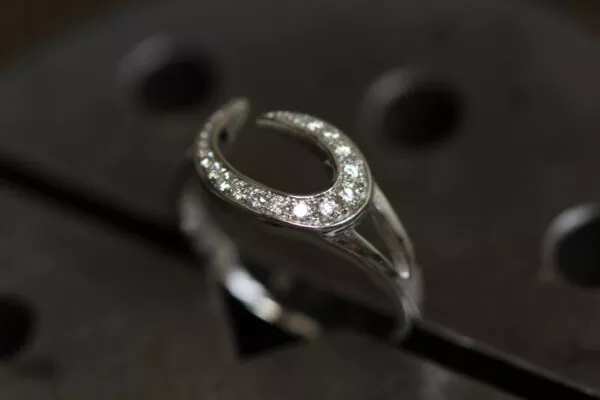 Wave Shape Diamond Ring 18K White Gold - Image 2