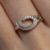 Wave Shape Diamond Ring 18K White Gold - Image 3