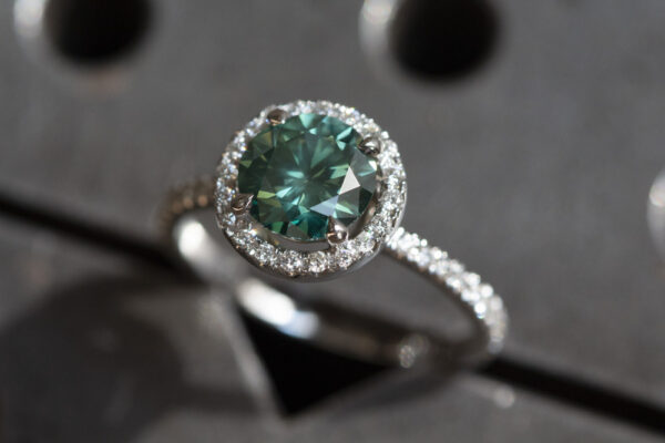 grey blue diamond ring