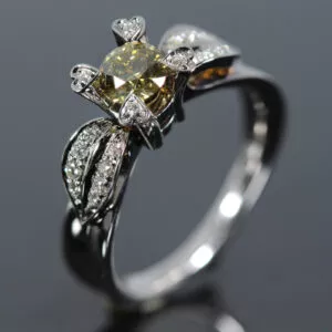 flower heart ring