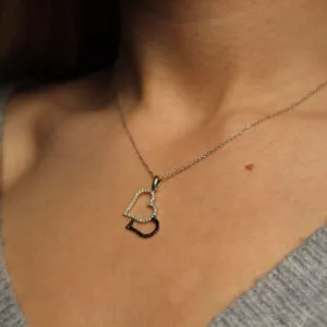 double heart necklace