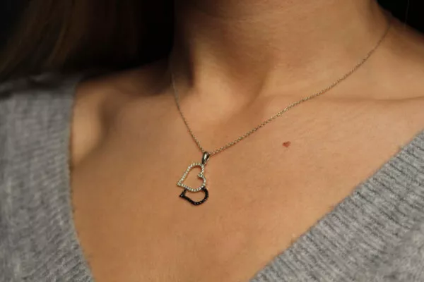 double heart necklace
