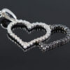 Double Heart 14K Gold Diamond Necklace - Image 2