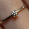 Tiny diamond engagement ring 18K white gold - Image 3