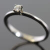 Tiny diamond engagement ring 18K white gold - Image 2